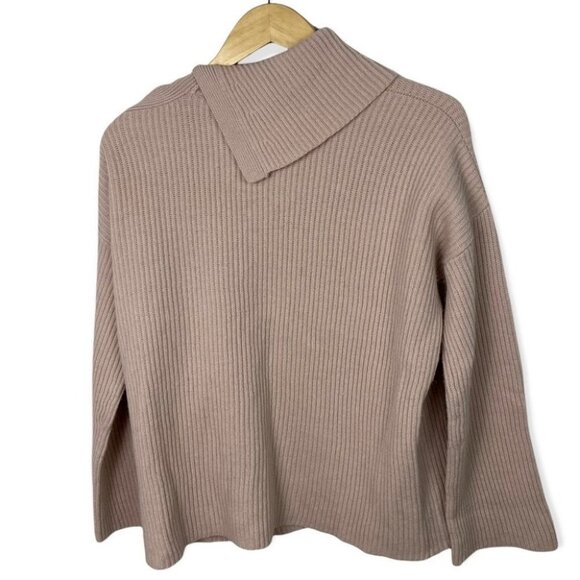 AllSaints Sura Tie Neck Wool Sweater Jumper Pink Size XS Shoulder Cutout Neutral - Picture 4 of 14
